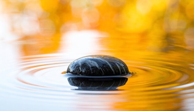 Stone Skipping on Calm Water Surface.