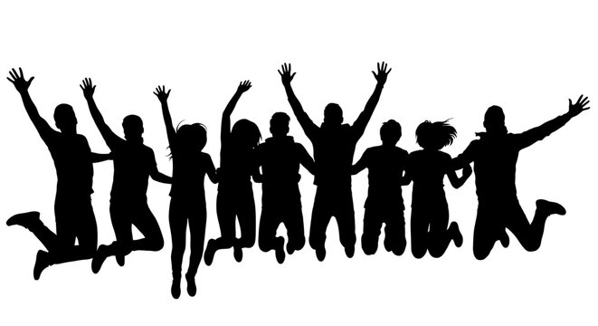 People jumping in the air.