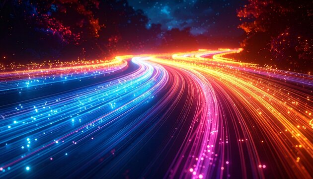 Illuminated Pathway: A mesmerizing display of light streaks, forming an ethereal pathway that beckons the viewer to explore the vast unknown.