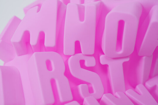 lettrage rose en silicone