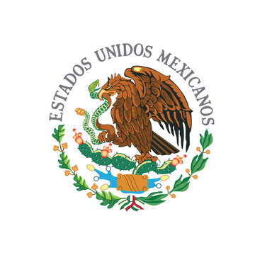 Symbol or icon of Mexican flag. Escudo Nacional de M&eacute;xico
