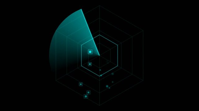 Teal Digital Tactical Radar Interface with Target Blips