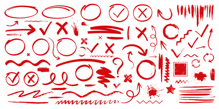 Mega Collection Line pen red highlight arrow set. 