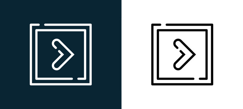 Two-tone next line icon pair in black and white, editable stroke vector illustration for web, mobile apps, UI design, branding, and print from Arrow