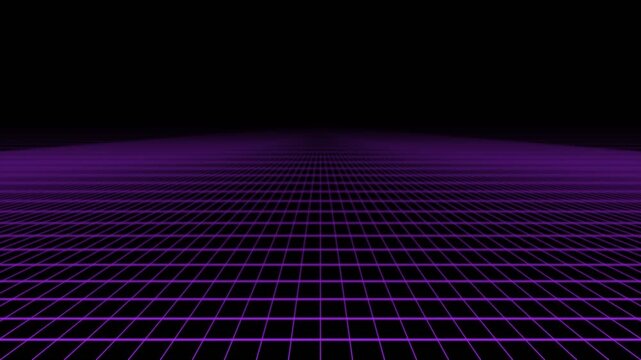 Vibrant Purple Synthwave Grid Animated Background