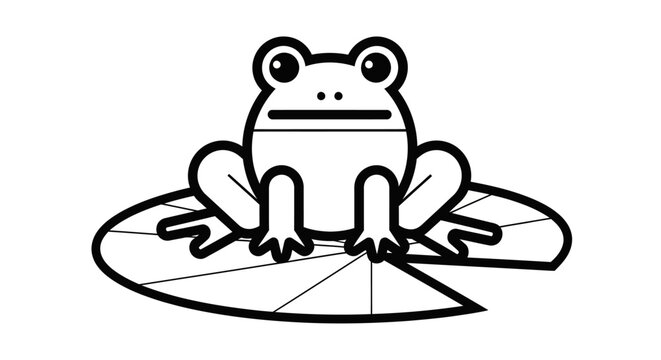 Frog Sitting on a Lily.