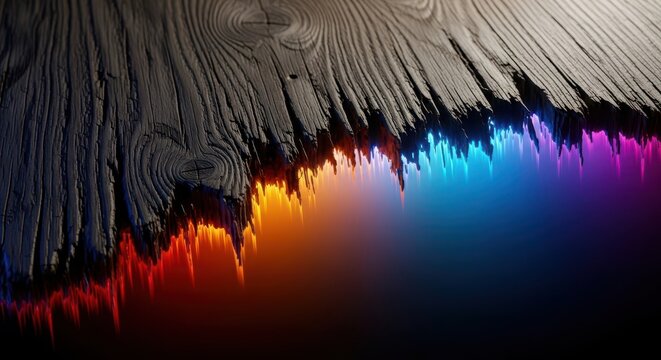 Abstract close up of a wooden surface wearing away or disappearing into nothingness. Concept of erosion and removal, disappearance, copy space, delete