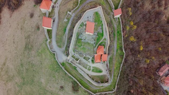 Top-down aerial view of Rupea fortress