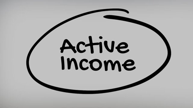 Active Income Hand Writing Text on Glass Screen