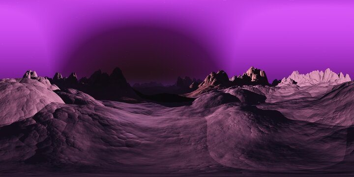 alien landscape, HDRI, equidistant projection, Spherical panorama, panorama 360, environment map, 3d rendering