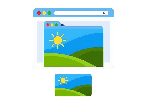 A screenshot of a webpage with a sunny landscape