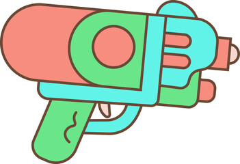Obraz premium Illustration of Songkran Water Gun Cartoon Element shape