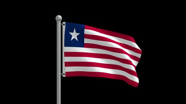 Seamless Animated Waving Flag of Liberia 4K