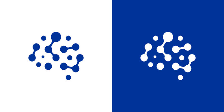 Dual meaning logo combining brain and digital connection elements, symbolizing intelligent systems, data-driven innovation, neural networking, and the integration of human thinking