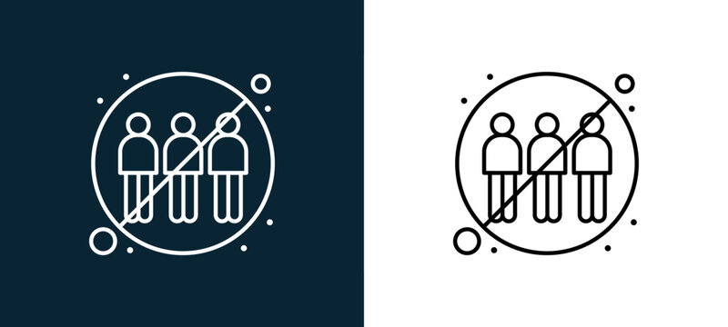 Two-color no group outline icon pair in black and white, editable stroke vector illustration for web, mobile apps, UI design, branding, and print from Coronavirus