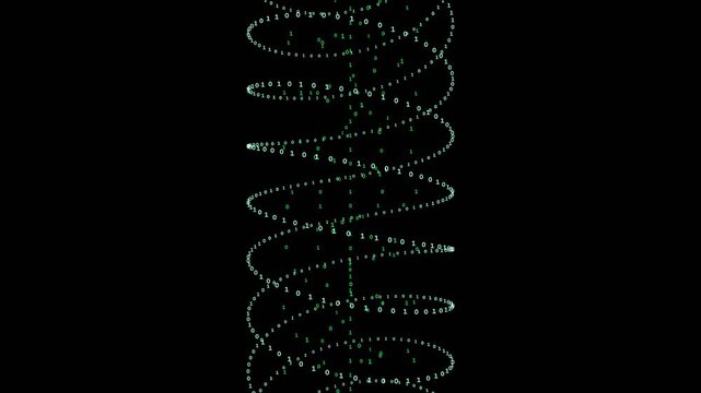Abstract Digital Helix Animation: Futuristic Matrix Style Swirl