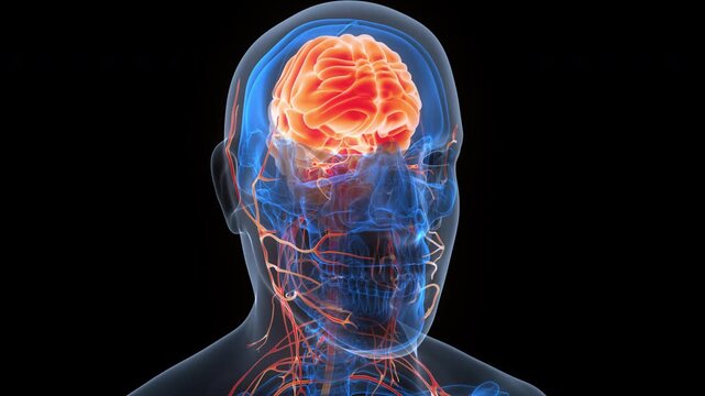 Central Organ of Human Nervous System Brain Anatomy Animation Concept