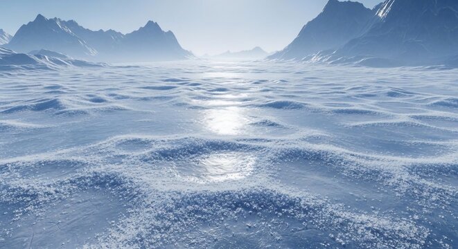 Snowy mountain landscape horizon