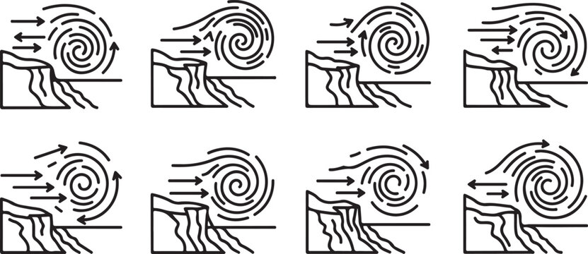 A series of sequential sketches showing the drawing process of a cat Vector