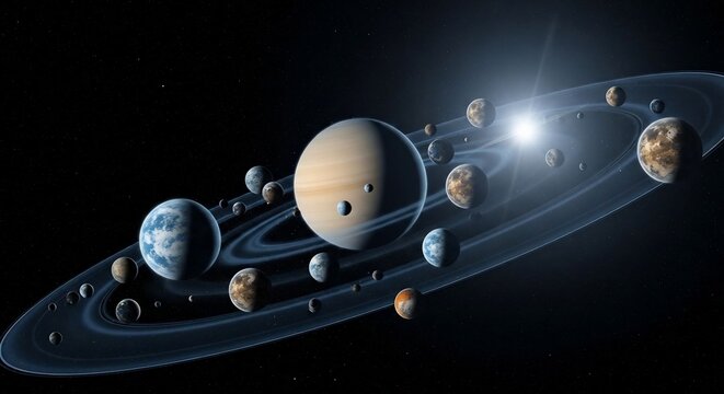 Solar system planets illustration