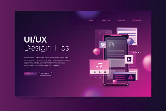 Gradient ui ux landing page