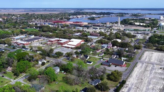 Drone Shot of Georgetown South Carolina Coastal Community