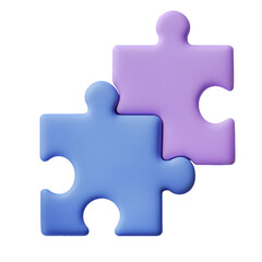 Fototapeta premium Two Interlocking Puzzle Pieces Representing Business Solution