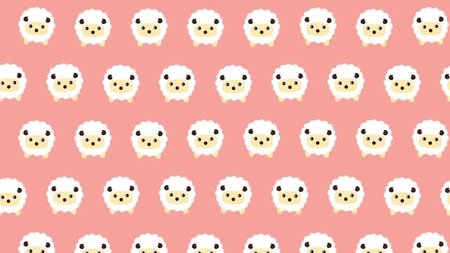 かわいいひつじの繰り返しパターンループアニメーション背景