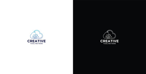 Fototapeta premium Modern technology solution logo design