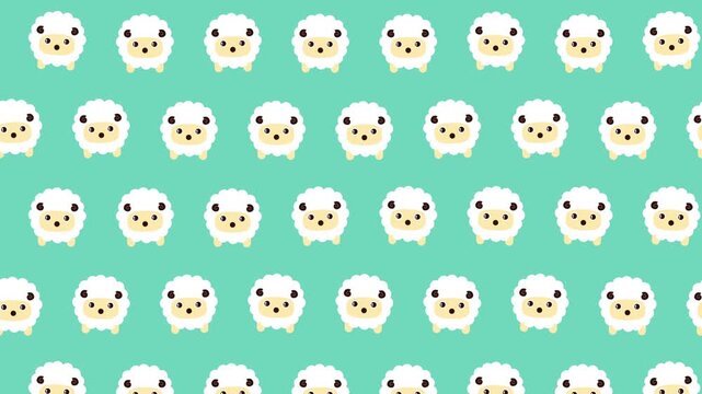 かわいいひつじの繰り返しパターンループアニメーション背景