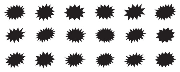 Comic Explosion and Starburst Set for Sale Labels, Stickers and Promotion Design © Maksim