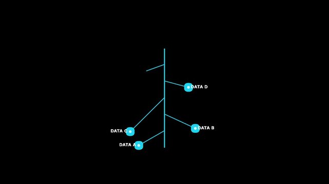 animated data network diagram on transparent background