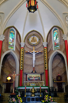 Saint Francis Xavier Church, also known as Cha Tam Church.  Built from 1900 to 1902 for the Sino-Vietnamese Catholic community in Cholon.  Ho Chi Minh city. Vietnam.