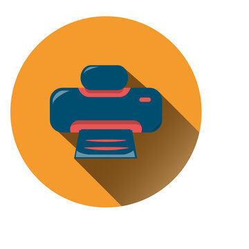 Printer circle icon
