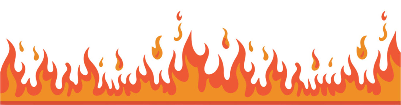 fire border seamless pattern set