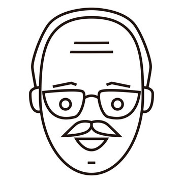 Old man mild glance mustache