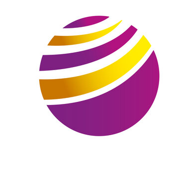 Colorful curves orbit icon
