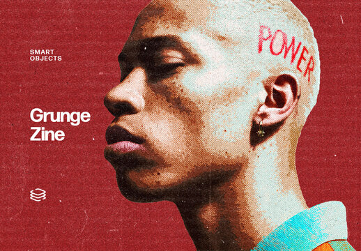 Grunge Zine Effect Mockup