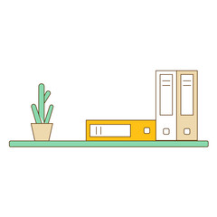 Wall bookshelf with cactus icon © Vexels