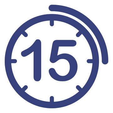 15 minutes clock icon