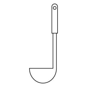 Kitchen laddle stroke icon