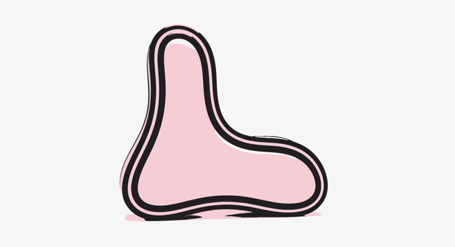 Cartoon nose face profile illustration.