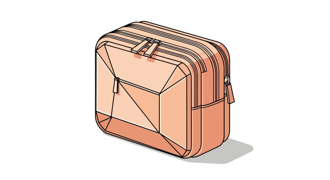 Colorful pink luggage travel bag.