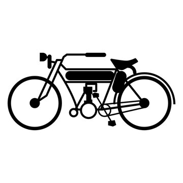 Motorized bicycle silhouette