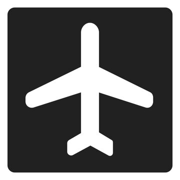 Airplane square icon