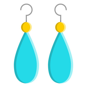 Blue dangle earrings vector