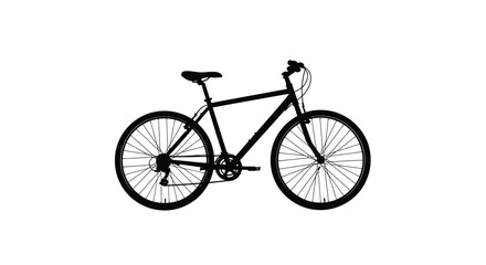Fototapeta premium A black silhouette of a hybrid bicycle showcasing its simple design silhouette