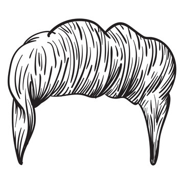 Quiff men hair hand drawn