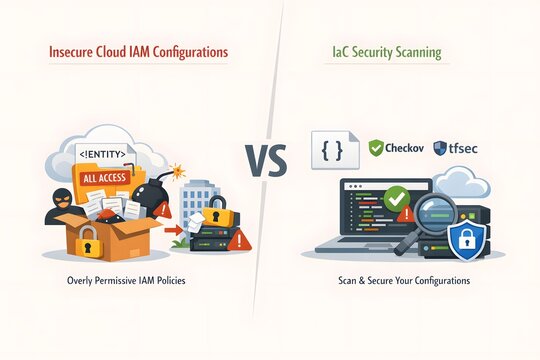 Insecure Cloud IAM Configurations Prevention Illustration | IaC Security Scanning with Checkov & tfsec Visual Guide