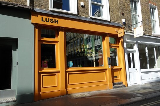 The Lush Perfume Library is located at 67-71 Beak Street in London's Soho